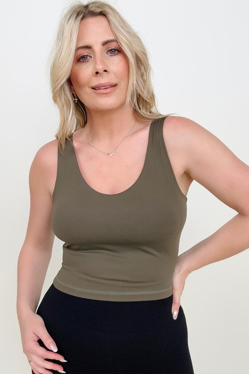 New Colors! - Fawnfit Basic Ribbed Fitted Tee with Built In Bra