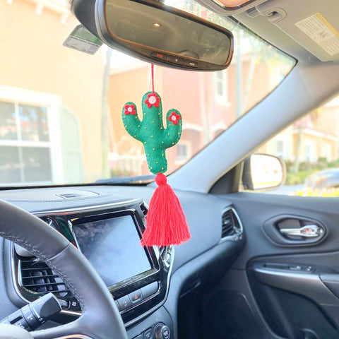 Cactus Car Charm for Rearview Mirror