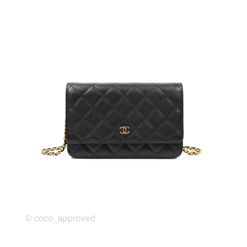 Chanel Wallet On Chain WOC Black Caviar White and Silver Hardware – Madison  Avenue Couture