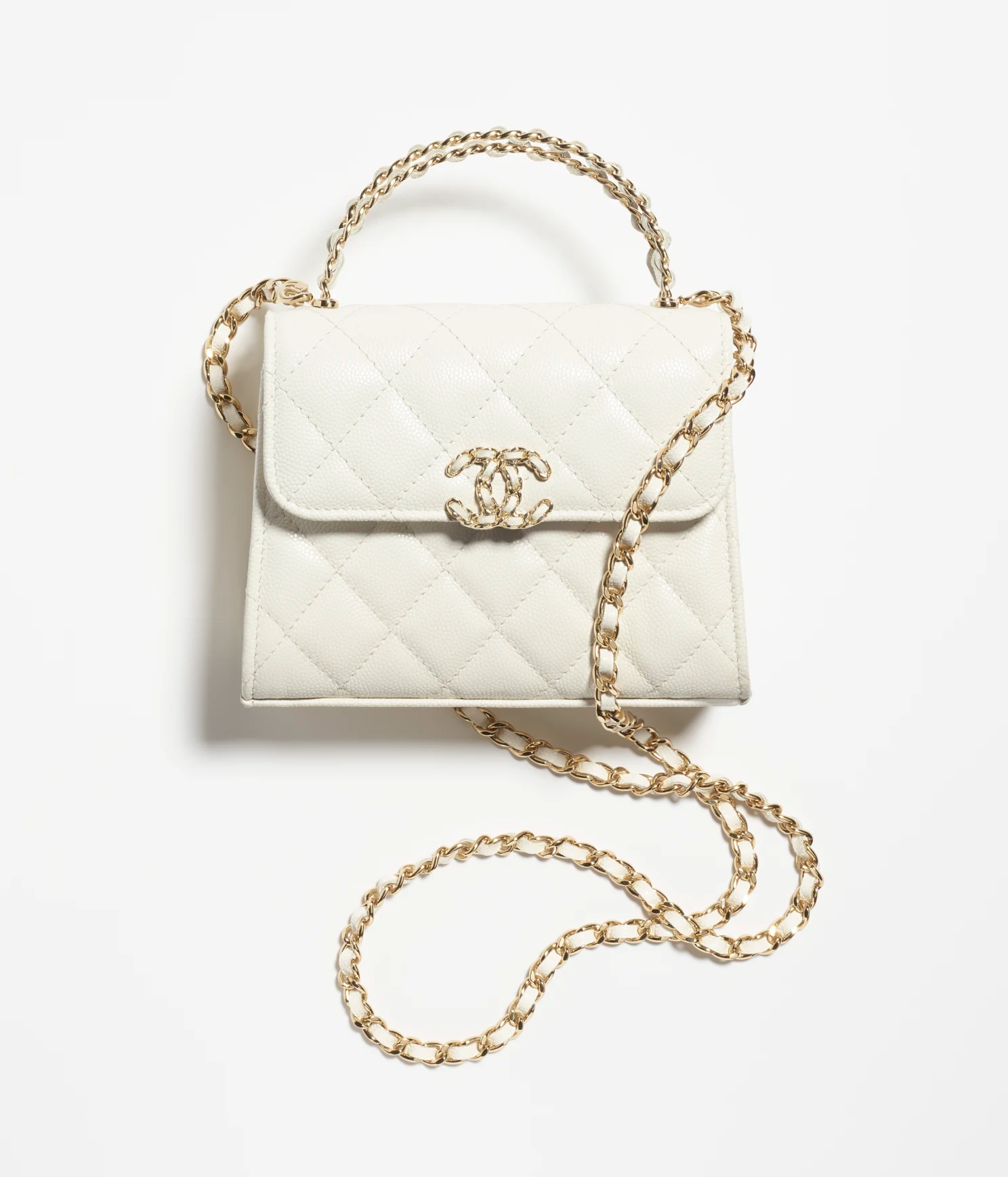 Chanel Top Handle Clutch with Chain Caviar