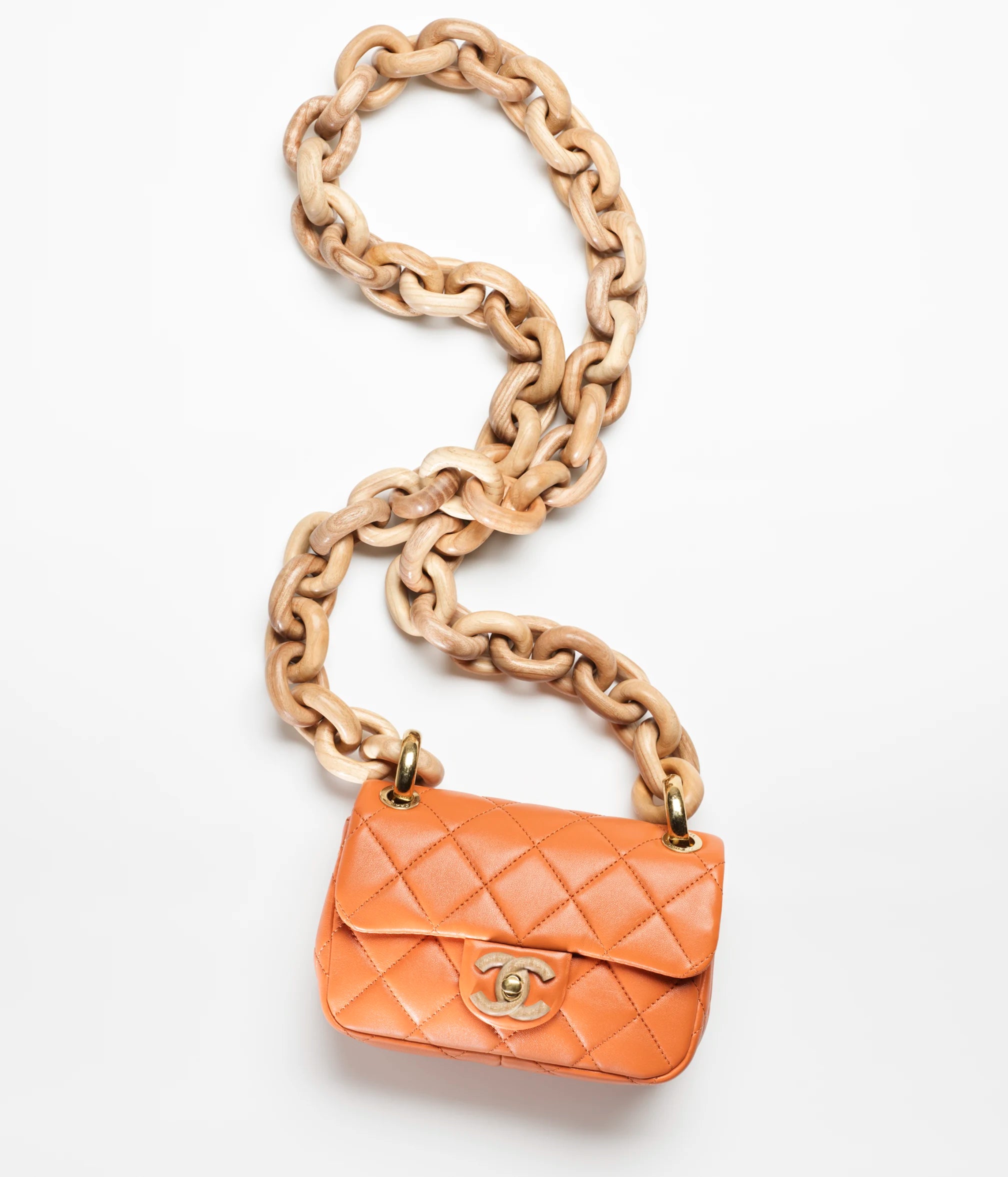 Chanel Mini flap bag Ash-Wood AS4165