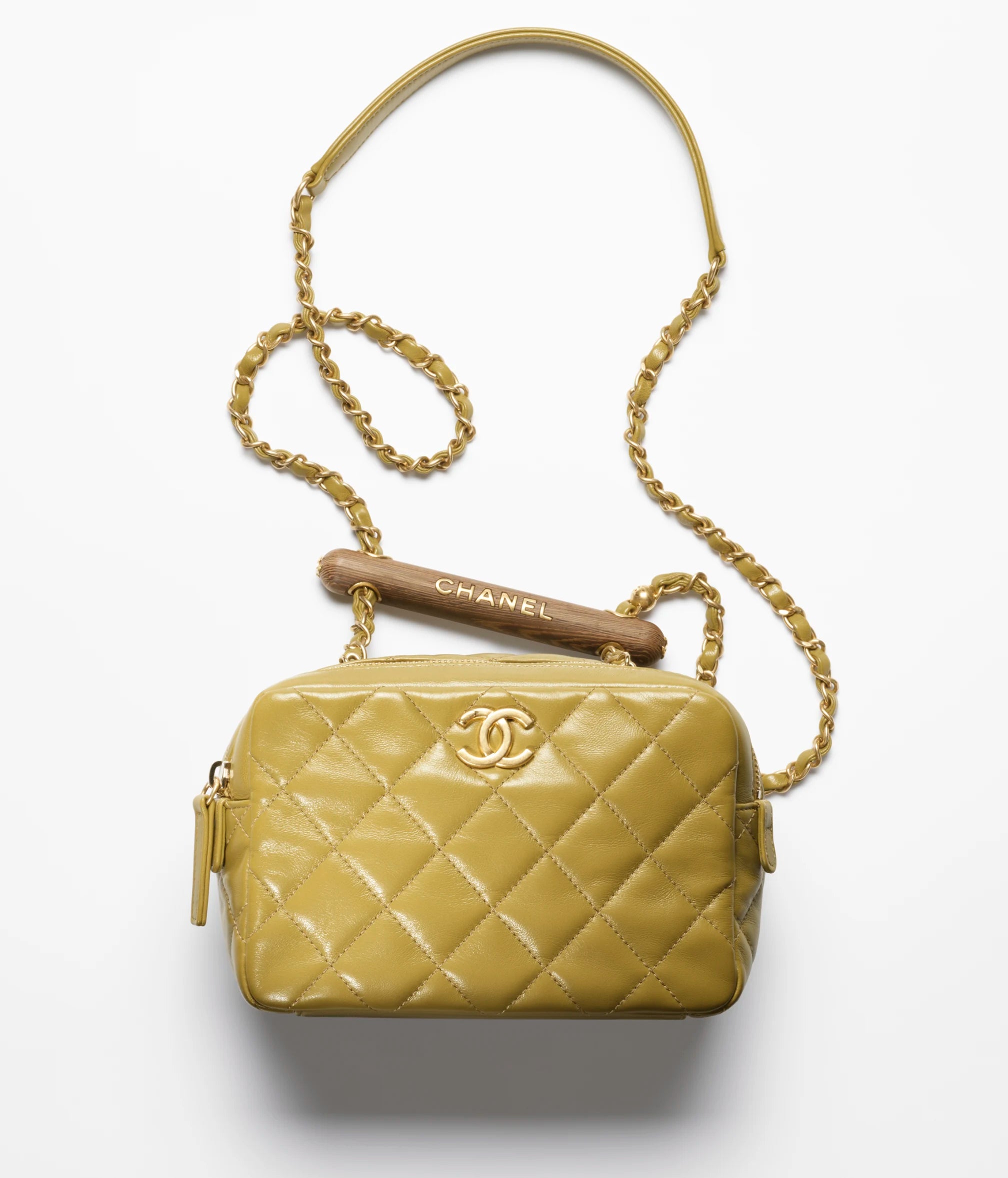 Chanel Mini Bowling Bag with Wenge Wood Top Handle AS4198