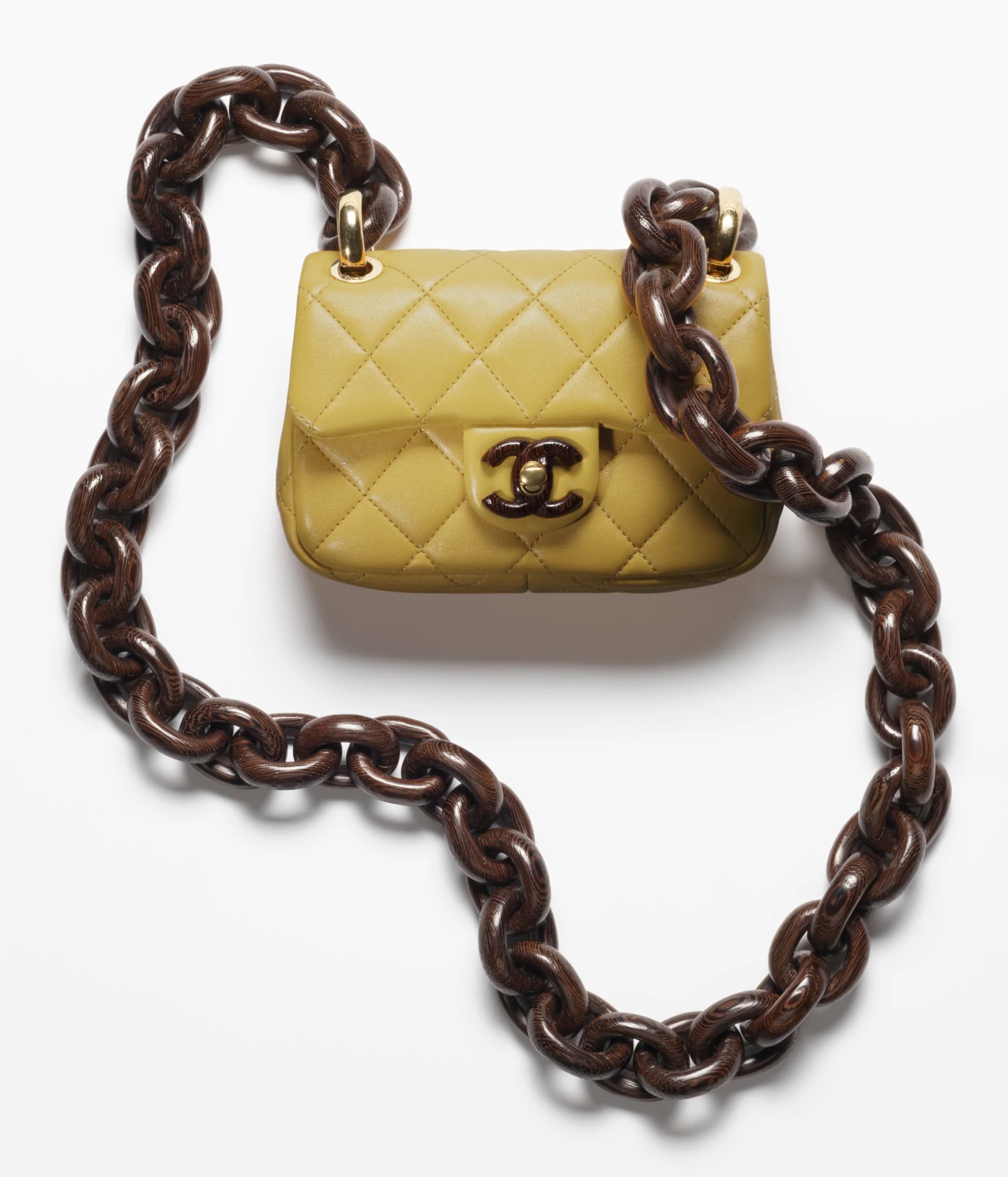 Chanel Mini Flap Bag Wenge Wood AS4165