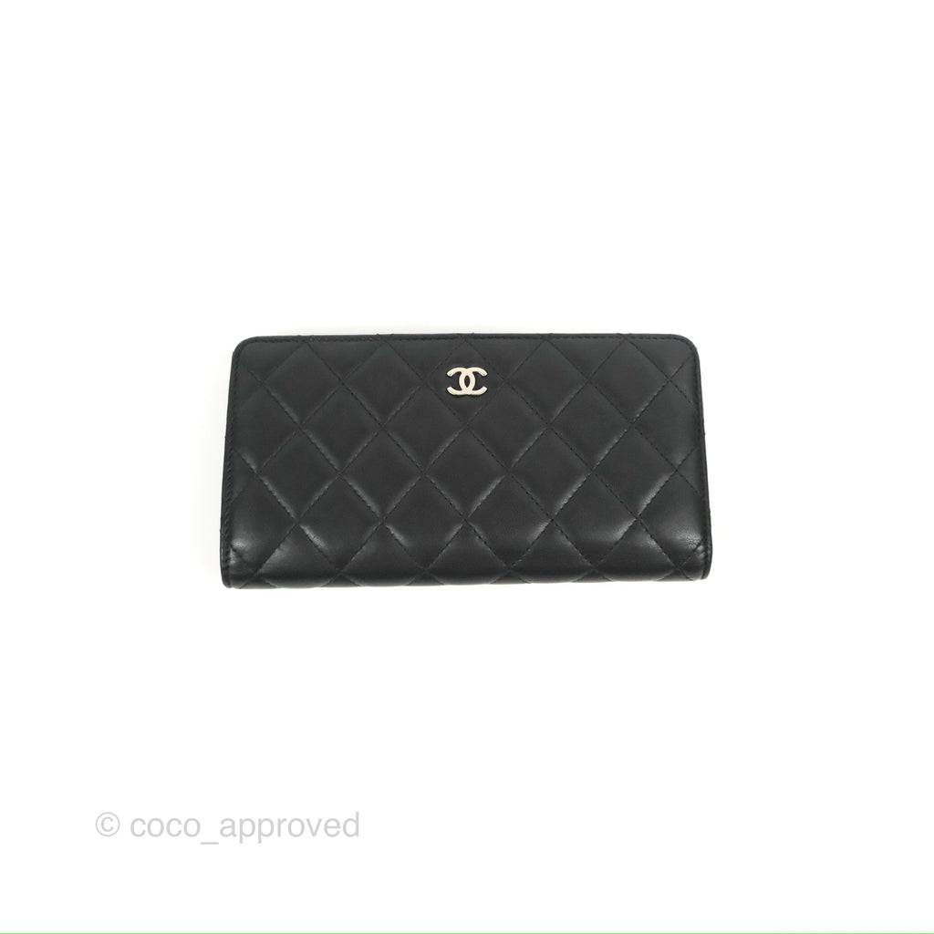 NEW 🖤 Chanel Black Caviar Flat Card Holder Wallet GHW 🖤Fullset