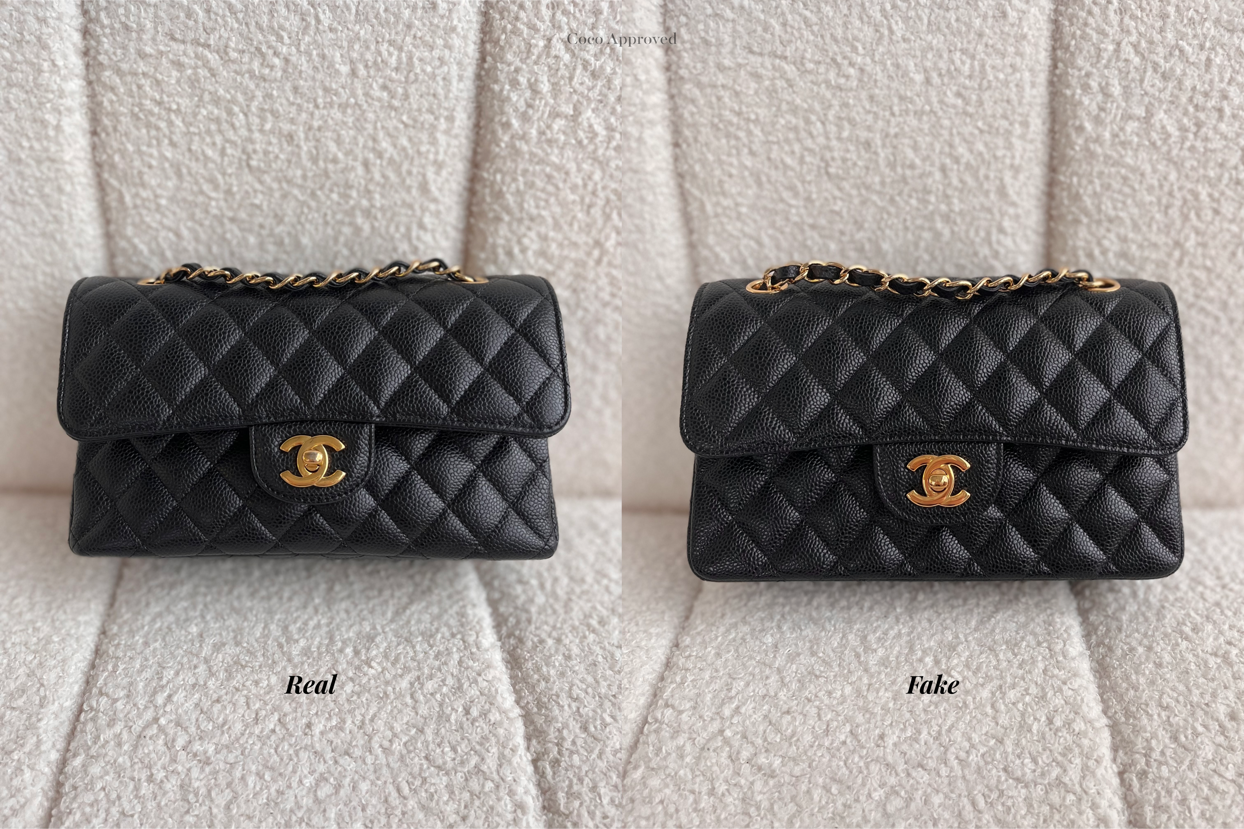 Could you tell which one is Real/Fake? Spot the Counterfeit! 3 - Chanel Small Classic Flap Black Caviar Gold Hardware