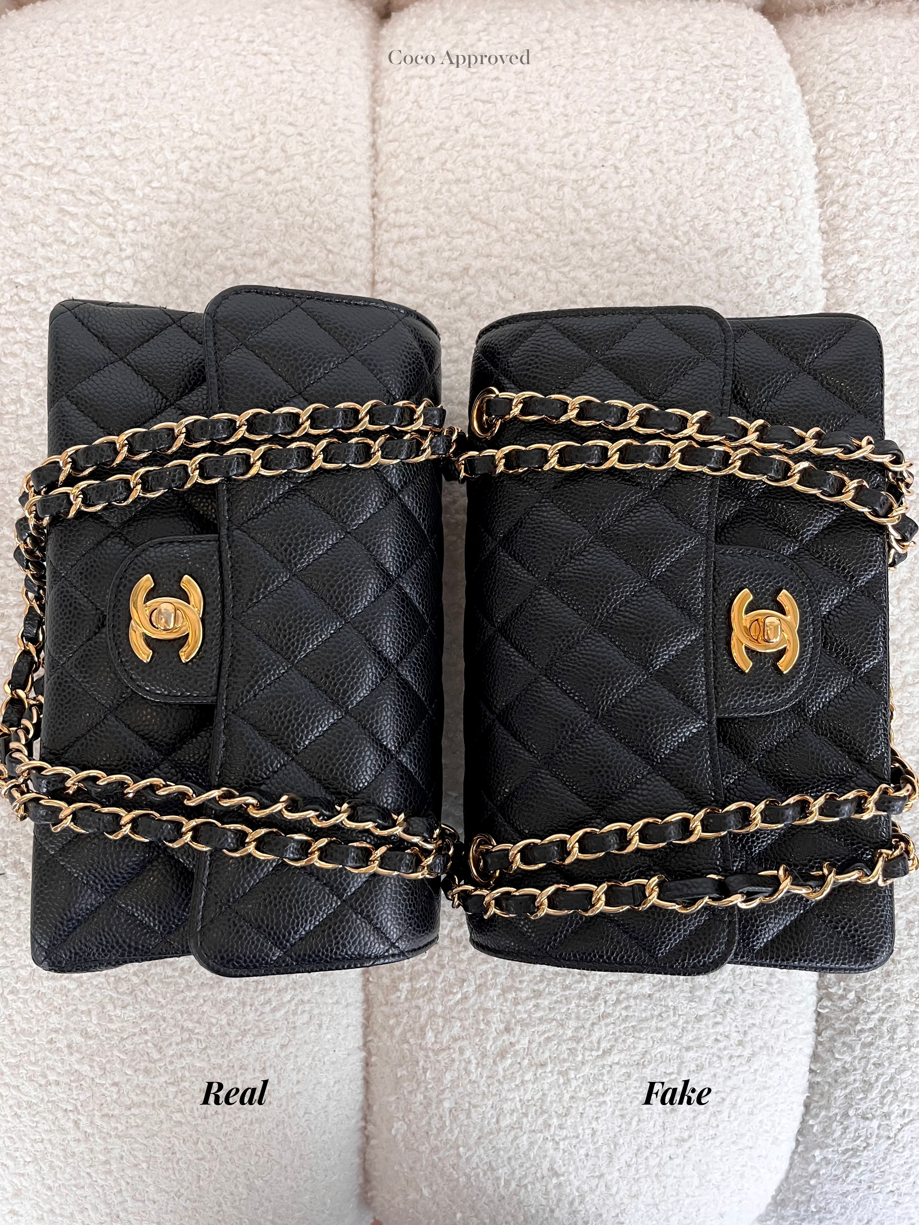 Could you tell which one is Real/Fake? Spot the Counterfeit! 3 - Chanel Small Classic Flap Black Caviar Gold Hardware