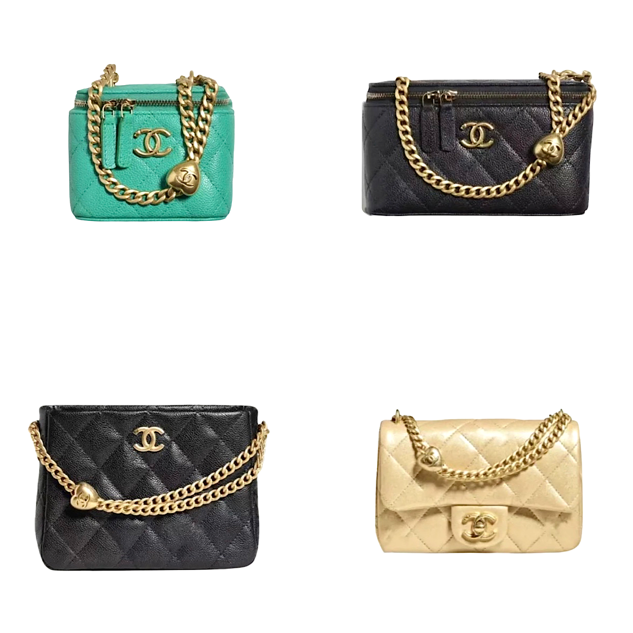 Chanel 23P Heart Pearl Crush Adjustable Strap Collection