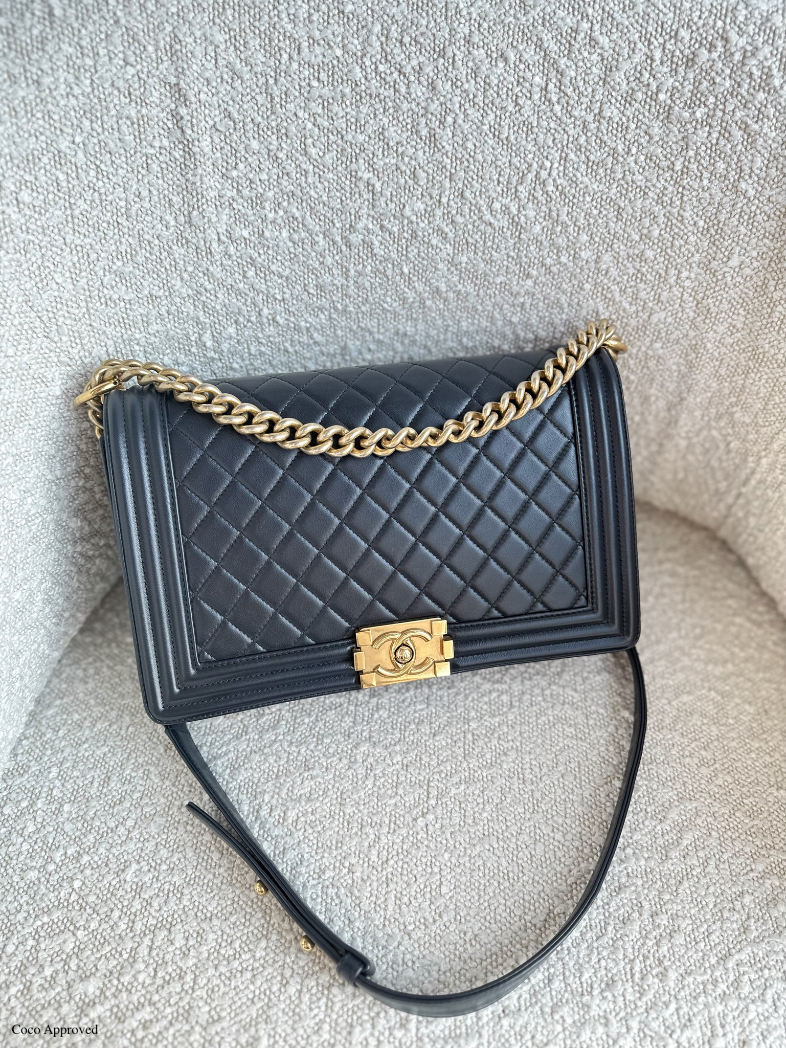 Chanel New Medium Boy Quilted Black Aged Gold Hardware