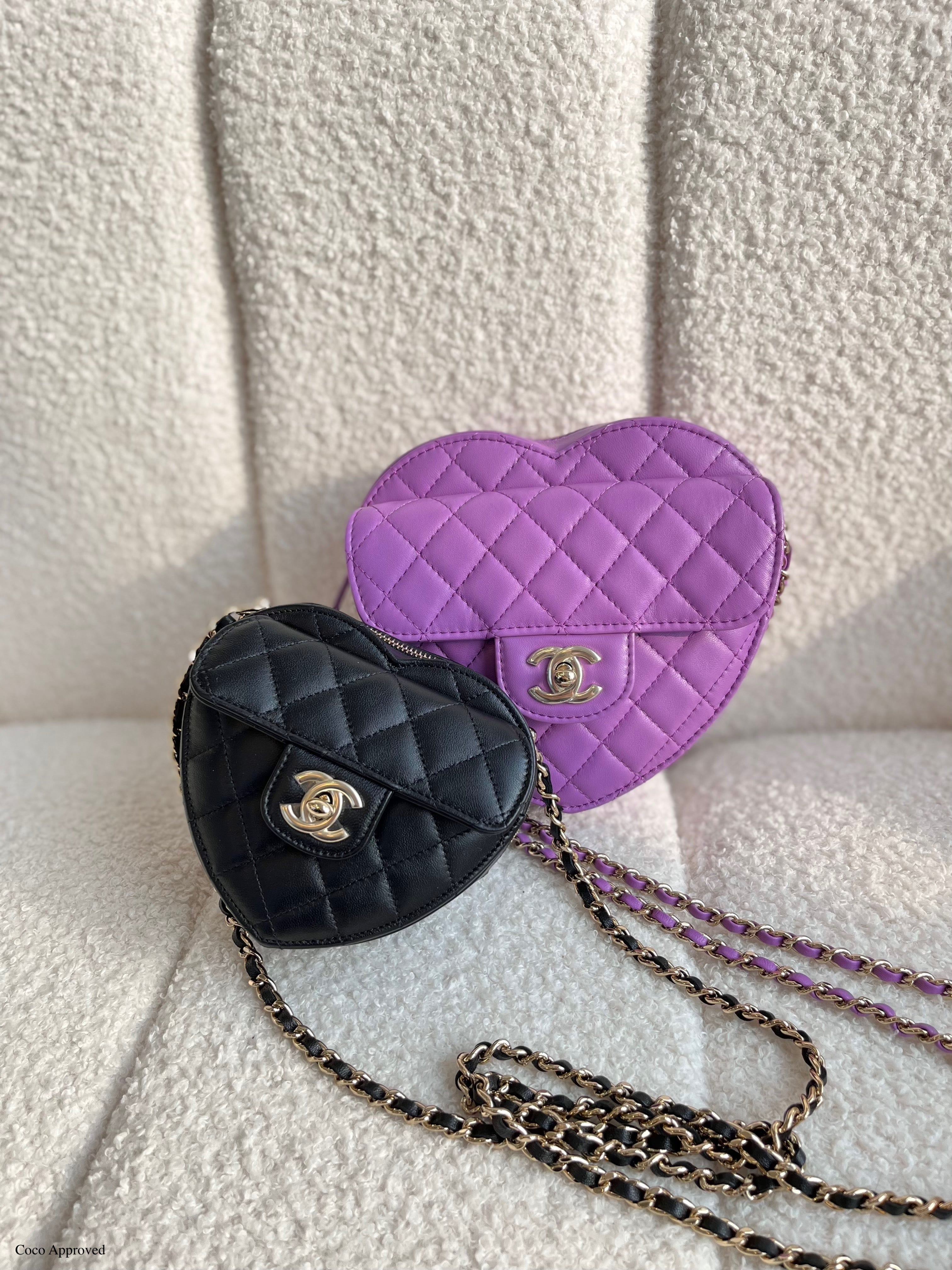 Chanel Heart Bag 22S Coral Pink Lambskin