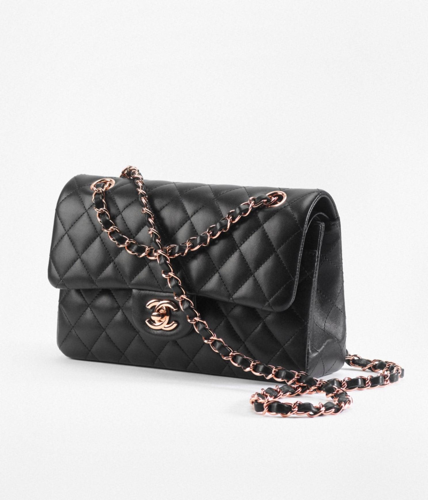 Shopping with Emmy: Chanel Pink Rose Gold Mini Classic Flap Bag