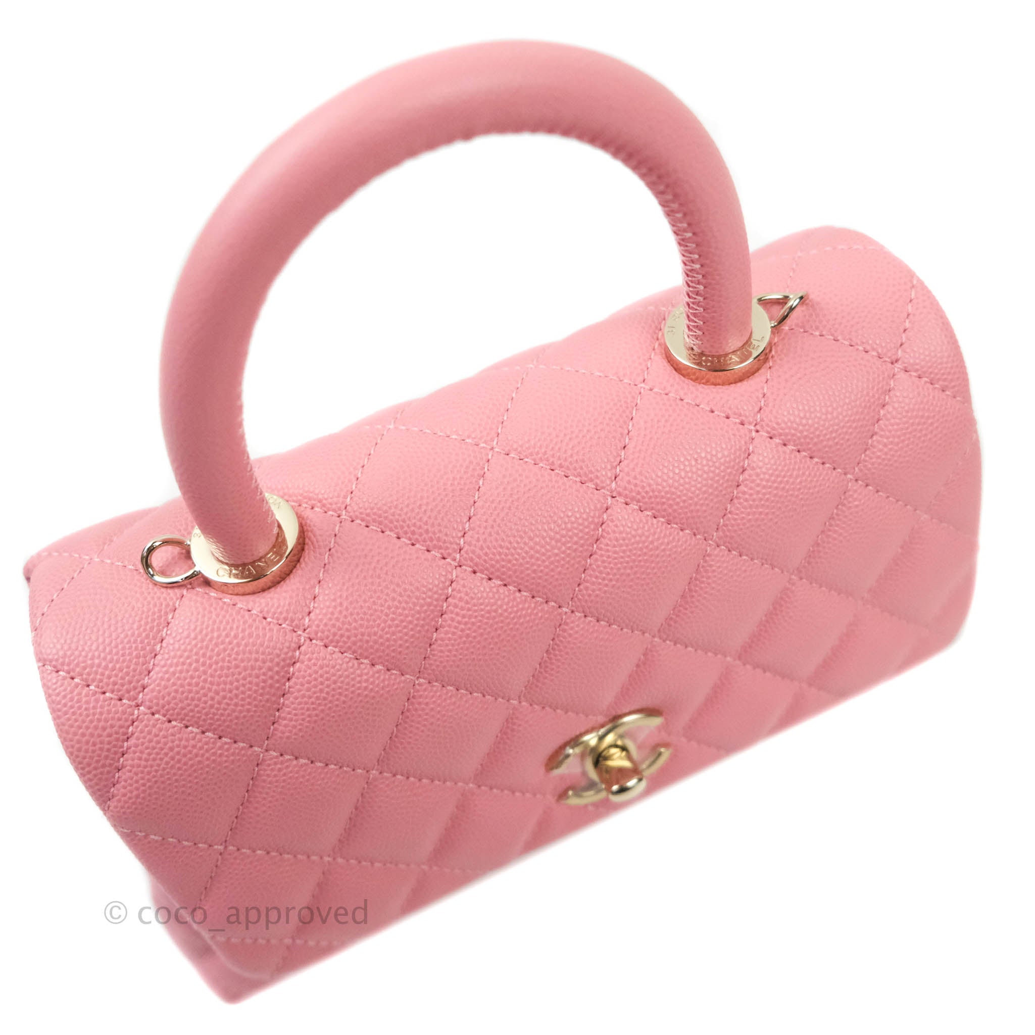 Chanel Mini (Small) Coco Handle Quilted Pink Caviar Gold Hardware 20A – Coco  Approved Studio