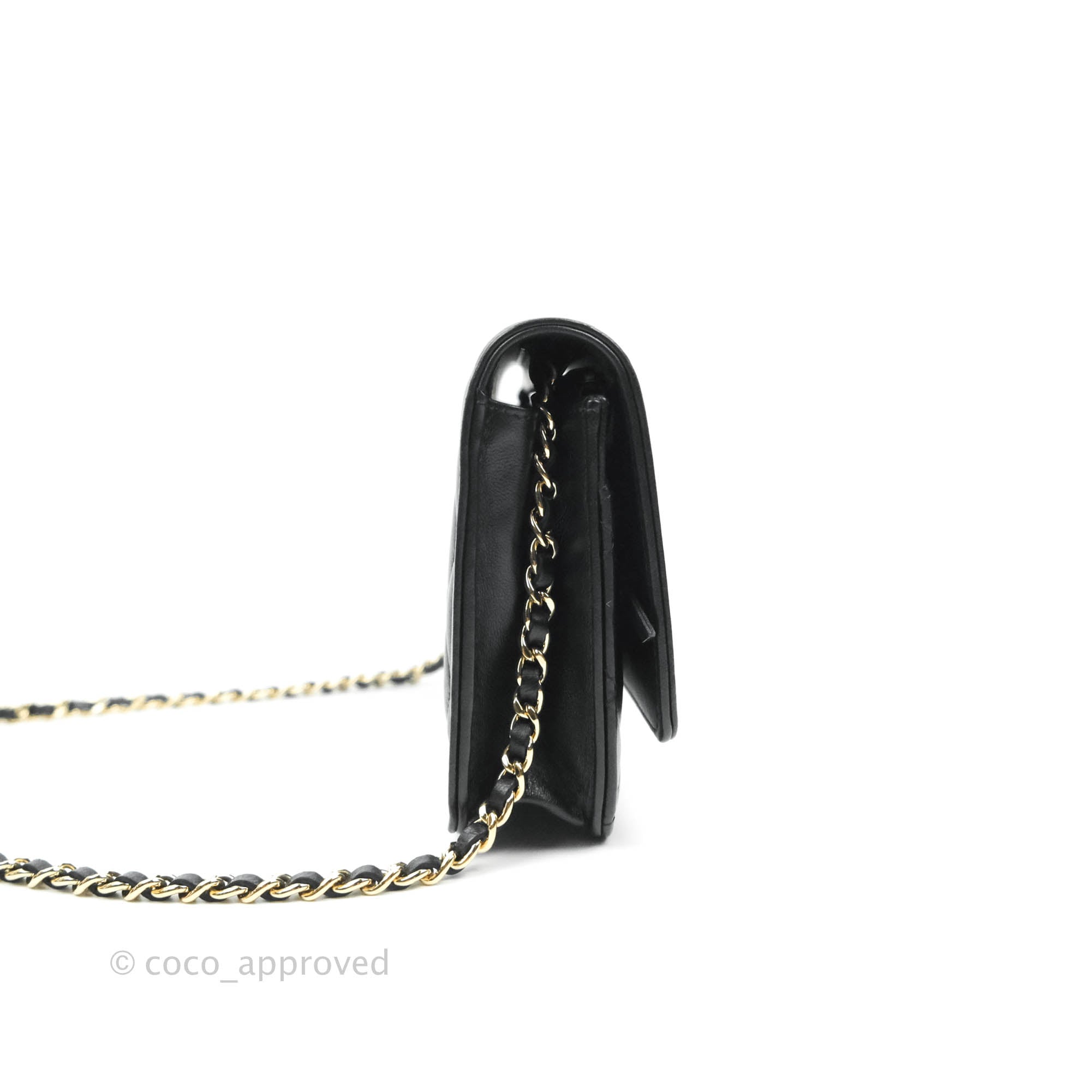 Chanel Boy Wallet on Chain WOC Black Lambskin Gold Hardware – Coco Approved  Studio