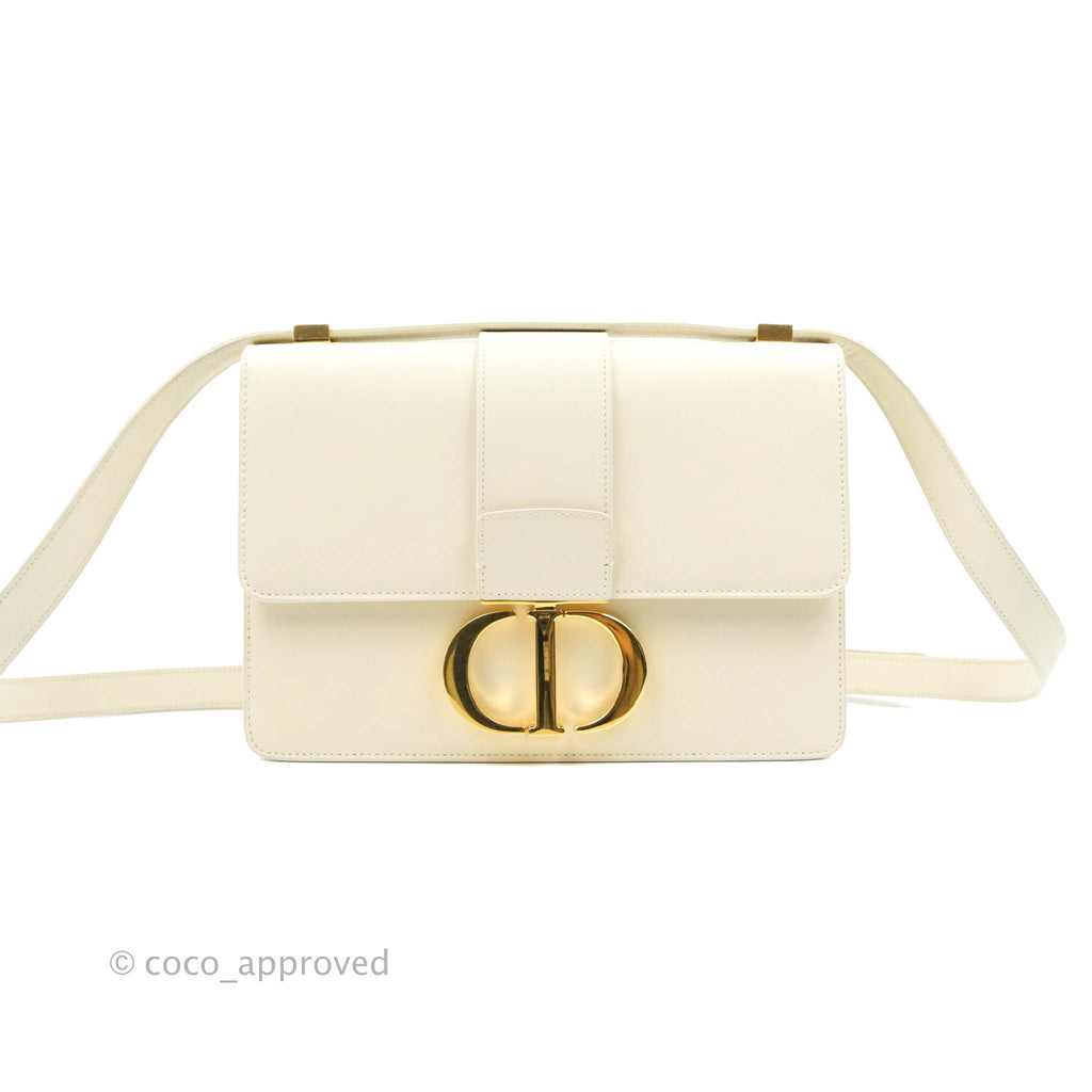 30 Montaigne Bag  Used  Preloved Dior Shoulder Bag  LXR Canada  White   Leather 2253RY33