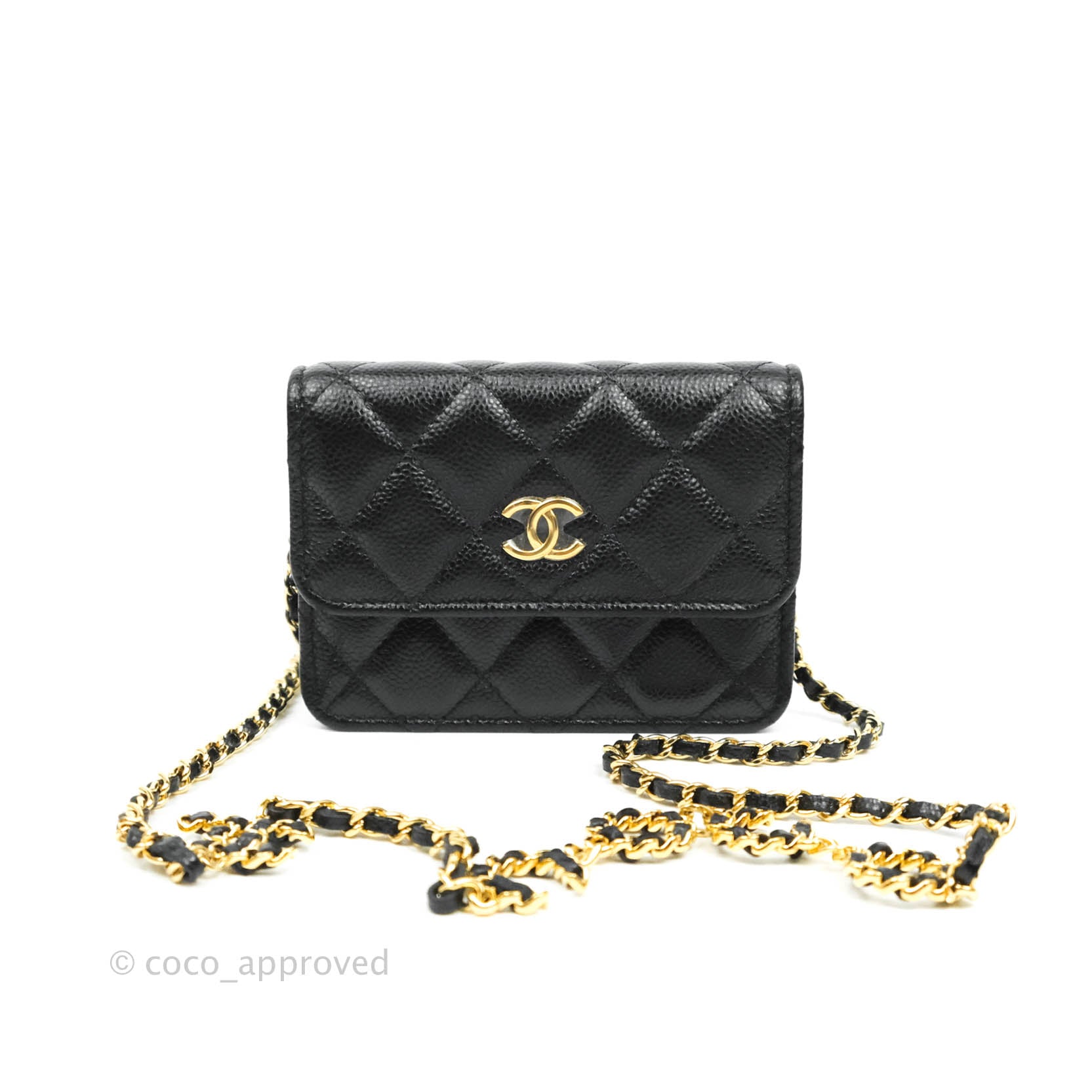 Chanel Miss Coco Clutch With Chain Quilted Black Caviar Gold Hardware – Coco  Approved Studio