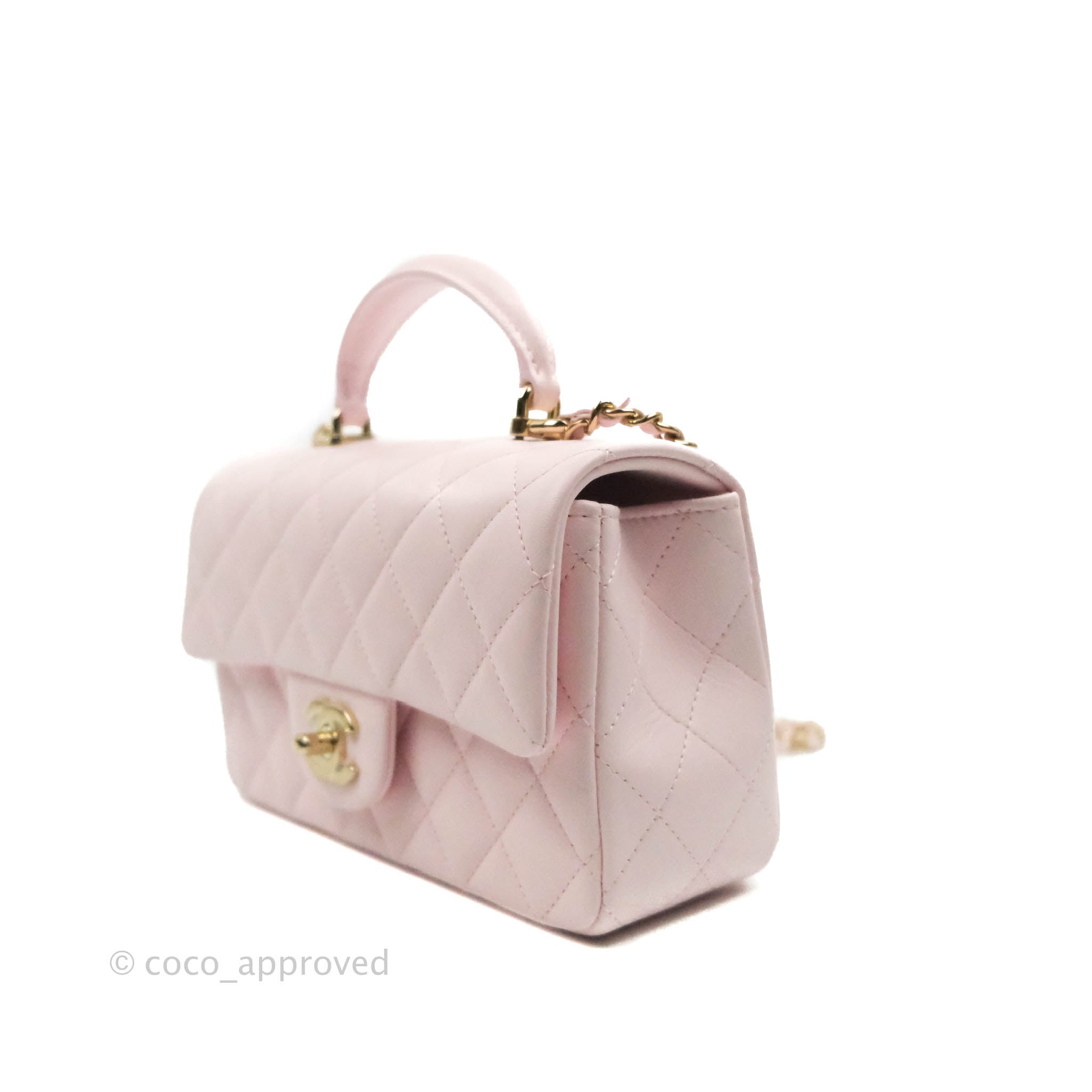 Chanel 22P Mini Square Flap Bag Pink   Shop giày Swagger