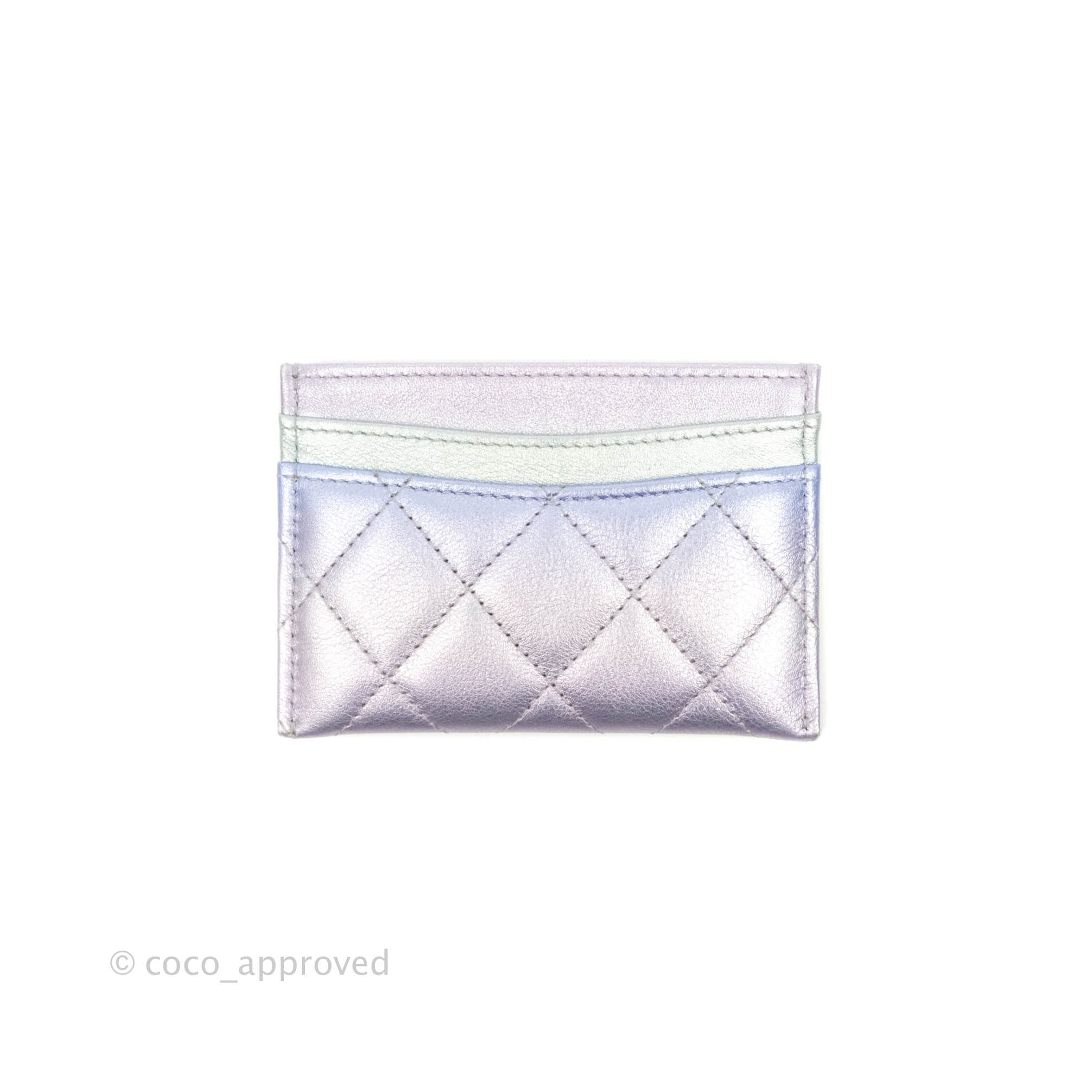 CHANEL 21K Rainbow Gradient Flat Card Holder *New