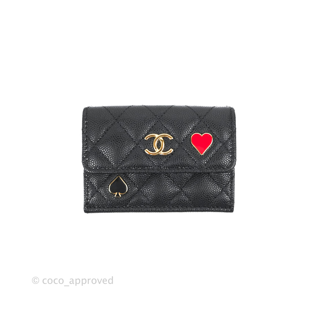 Chanel Classic Tri fold leather Wallet Black Caviar Luxury Bags  Wallets  on Carousell