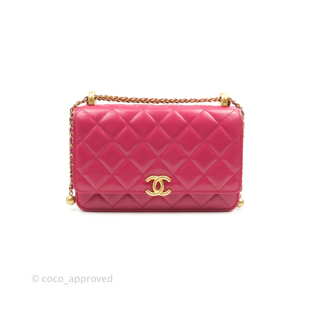 Authentic Chanel Mini WOC Wallet on Chain Caviar Leather Cross