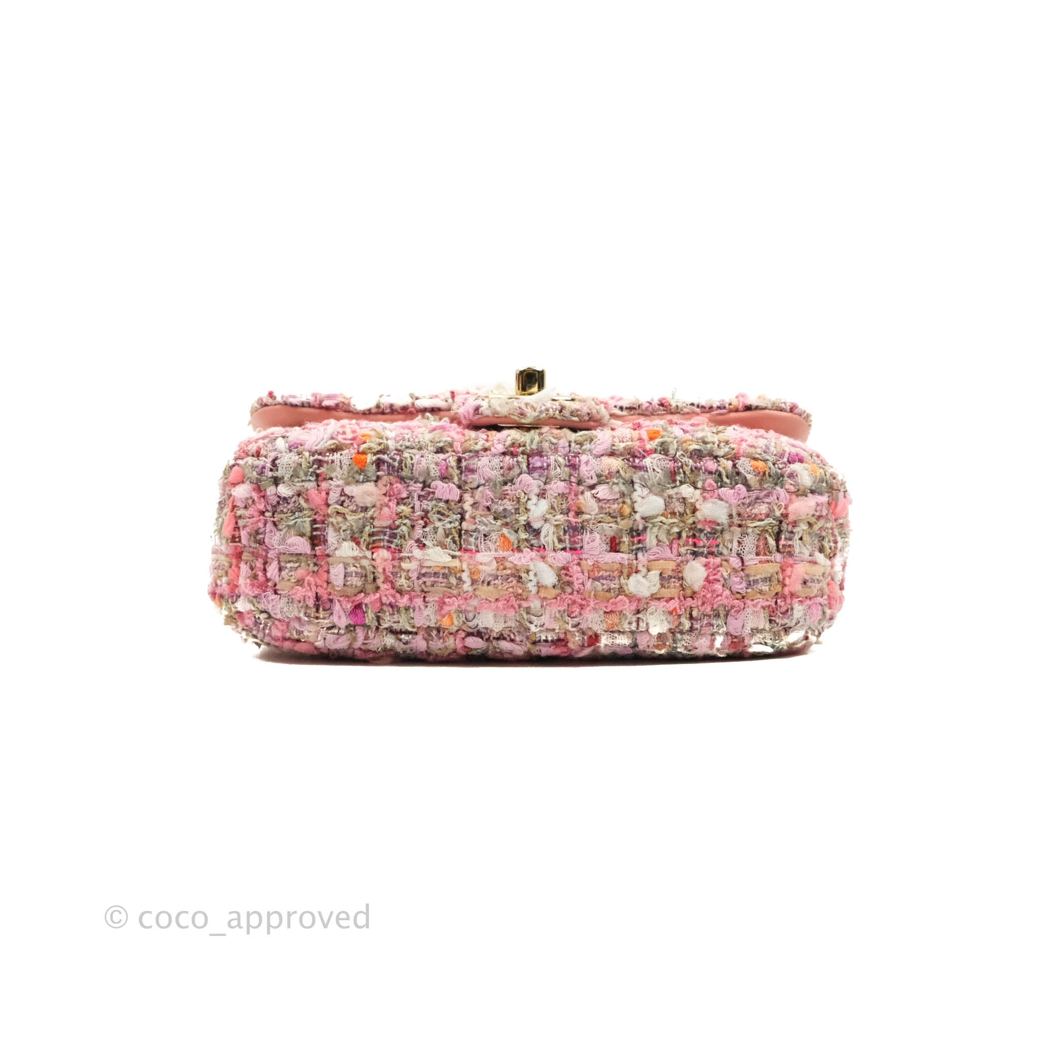 CHANEL Mini Pearl Handle Flap Bag in Pink Tweed  Dearluxe