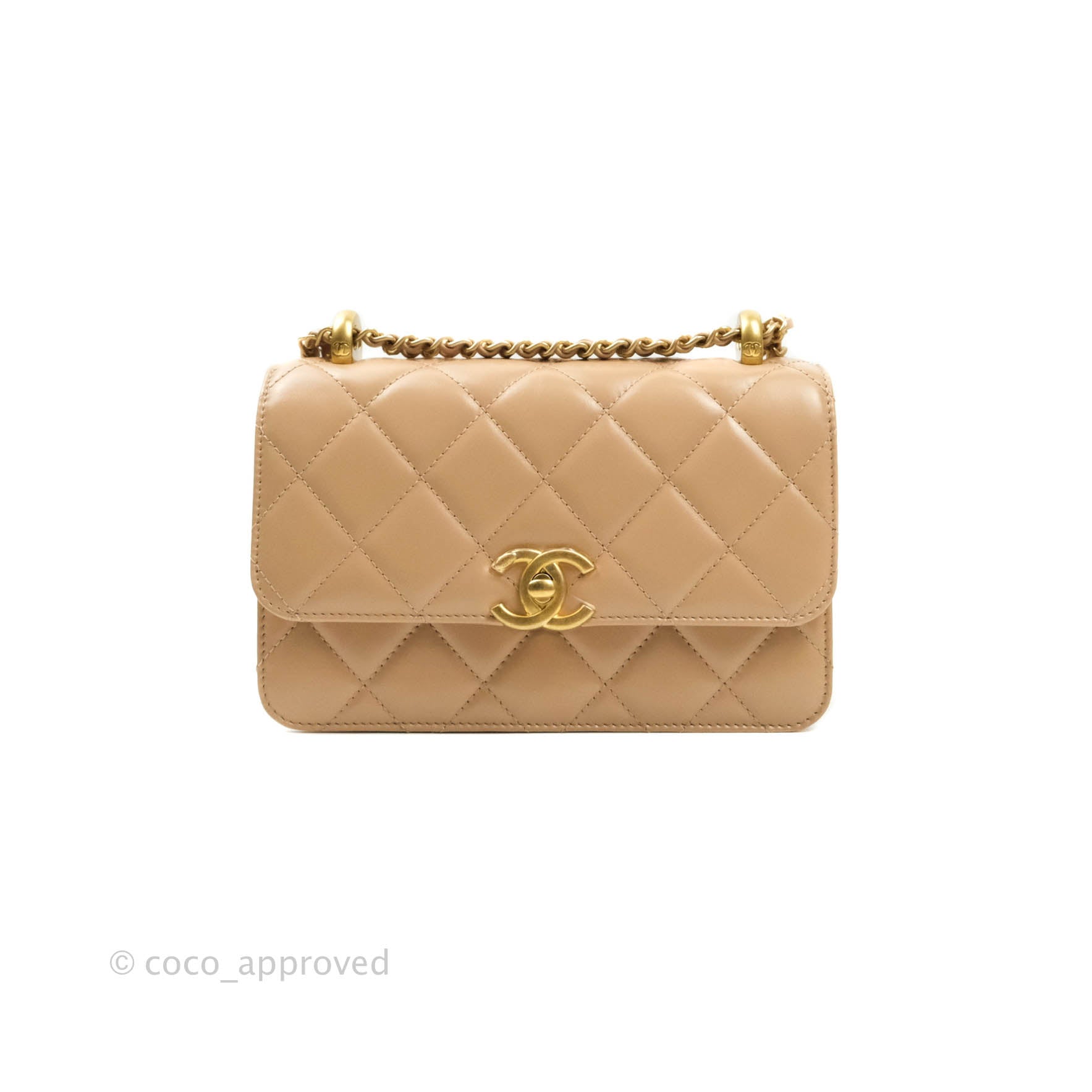 Chanel Quilted Mini Perfect Fit Adjustable Beige Calfskin Gold Hardwar –  Coco Approved Studio