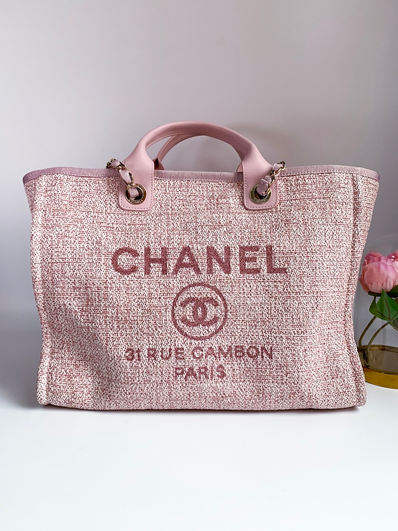 Chanel Canvas Large Deauville Tote Pink 19C – Coco Approved Studio