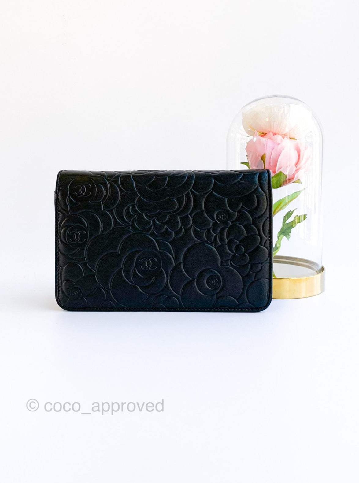 Chanel Camellia Wallet on Chain WOC Black Lambskin Silver Hardware – Coco  Approved Studio