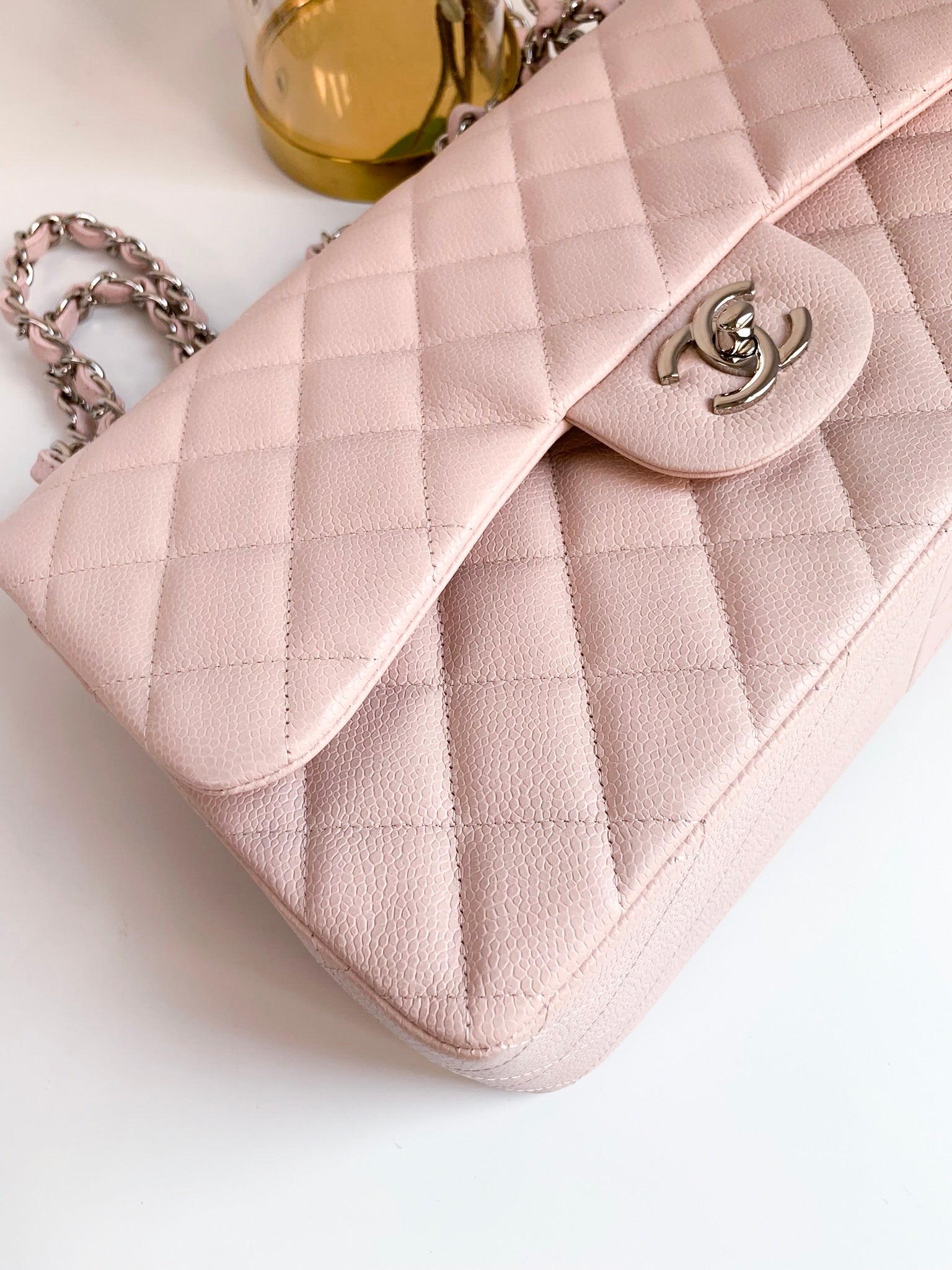 Chanel Raspberry Pink Suede Caviar Classic 255 Double Flap Bag 227    LuxuryPromise