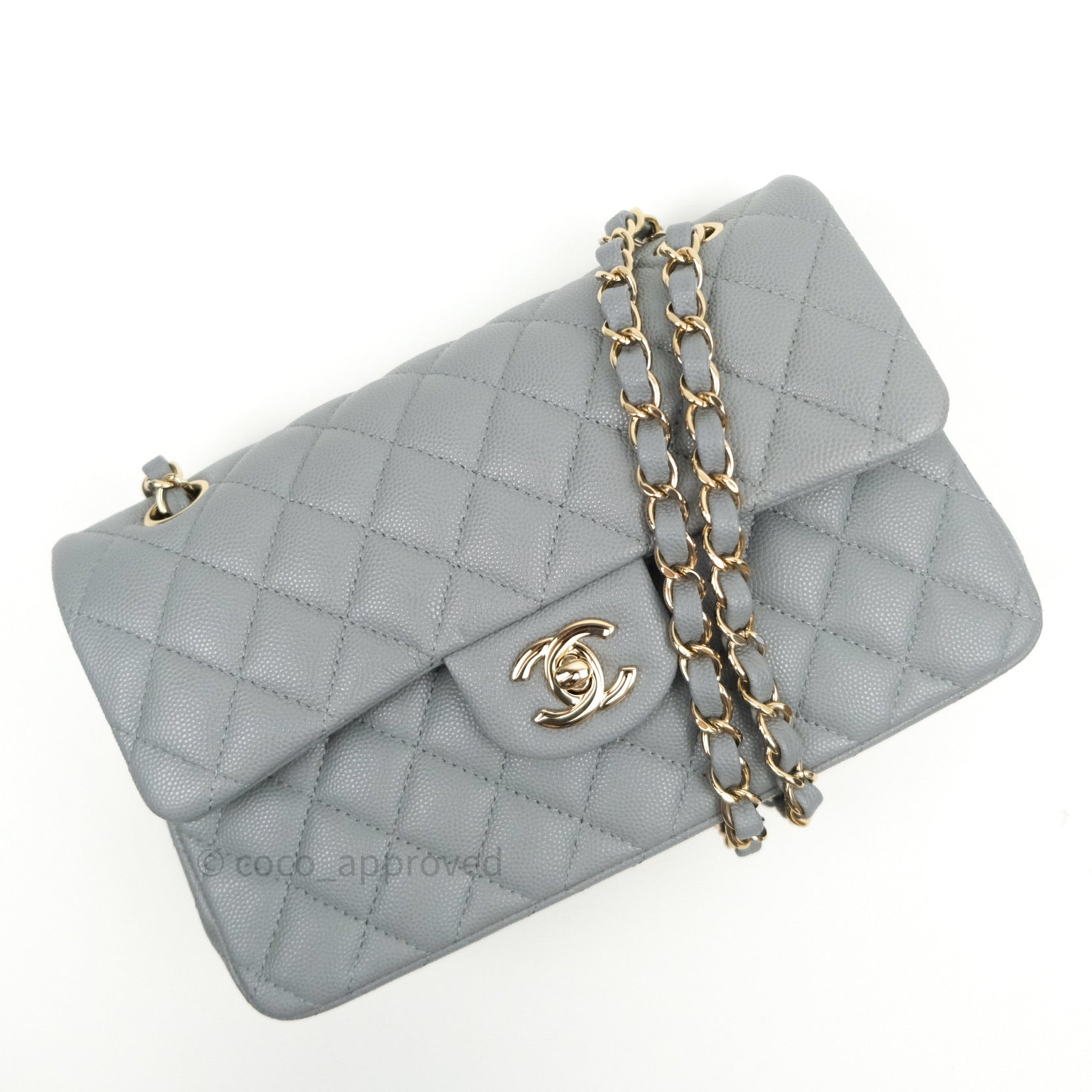 Small Classic Double Flap Lambskin Grey SHW  Bag Religion