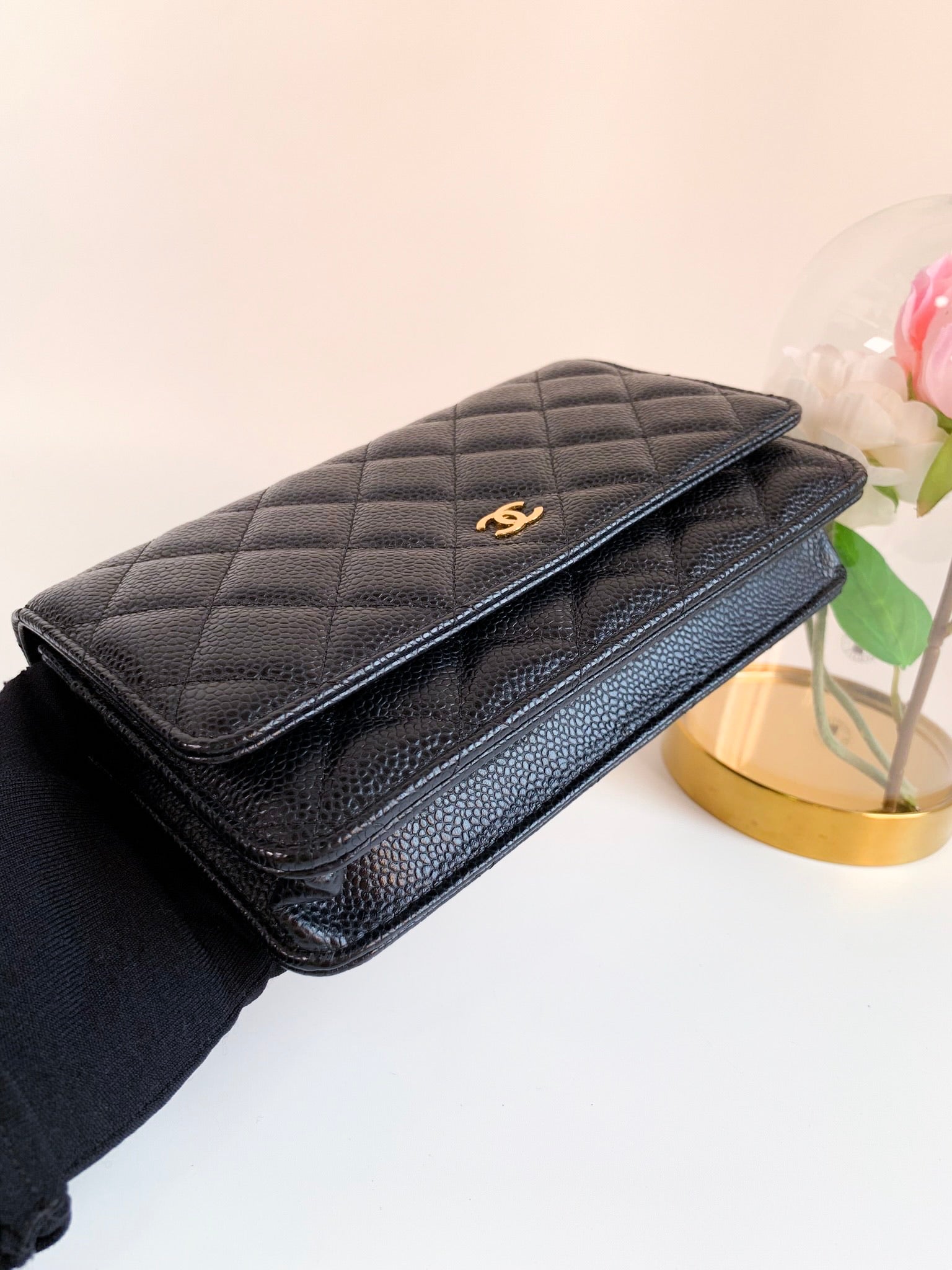 Chanel  Classic So Black Wallet on Chain  WOC TC
