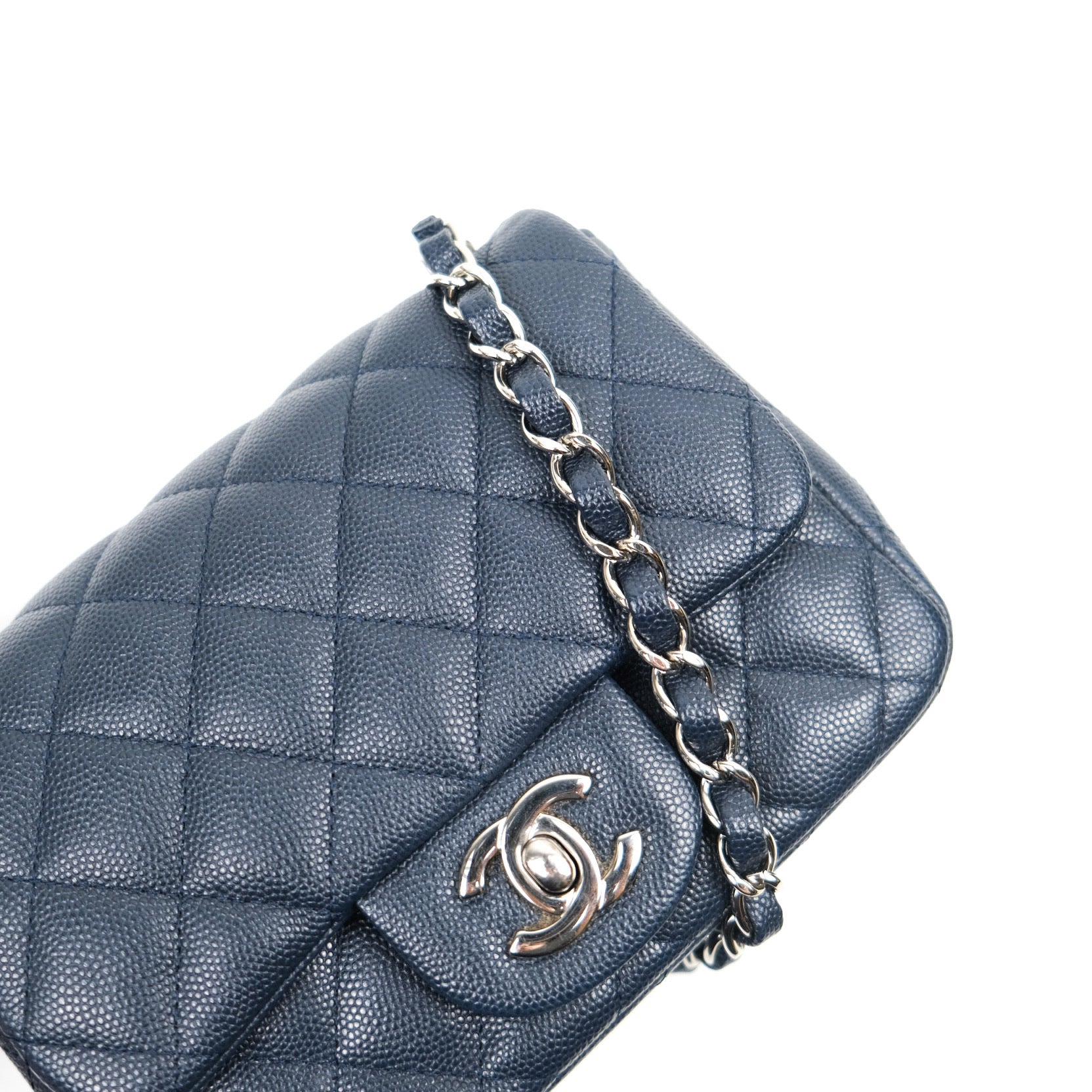 chanel mini square navy