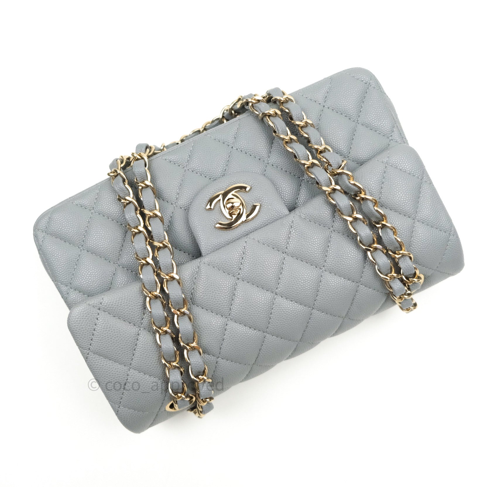 Chanel 21b Dark Grey Medium Classic Flap different Styles and Different  Caviar Leather Comparison  YouTube