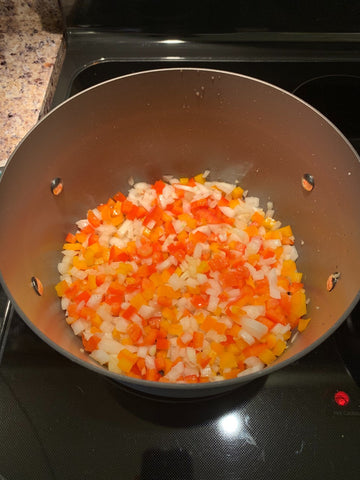 Vegetables in pot for vegetarian chili