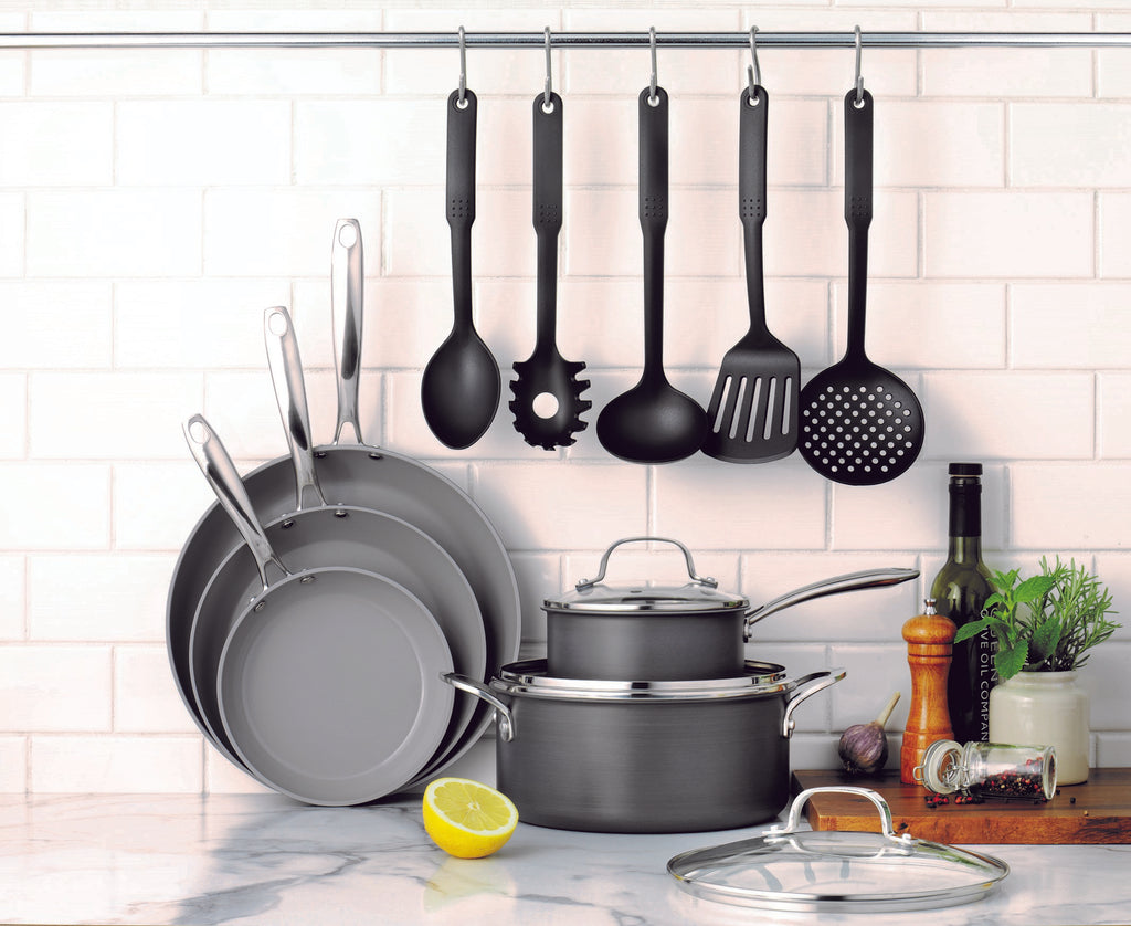 GraniteStone Diamond 13-Piece Granitestone Pro Hard Anodized 14.56-in  Aluminum Cookware Set with Lid in the Cooking Pans & Skillets department at