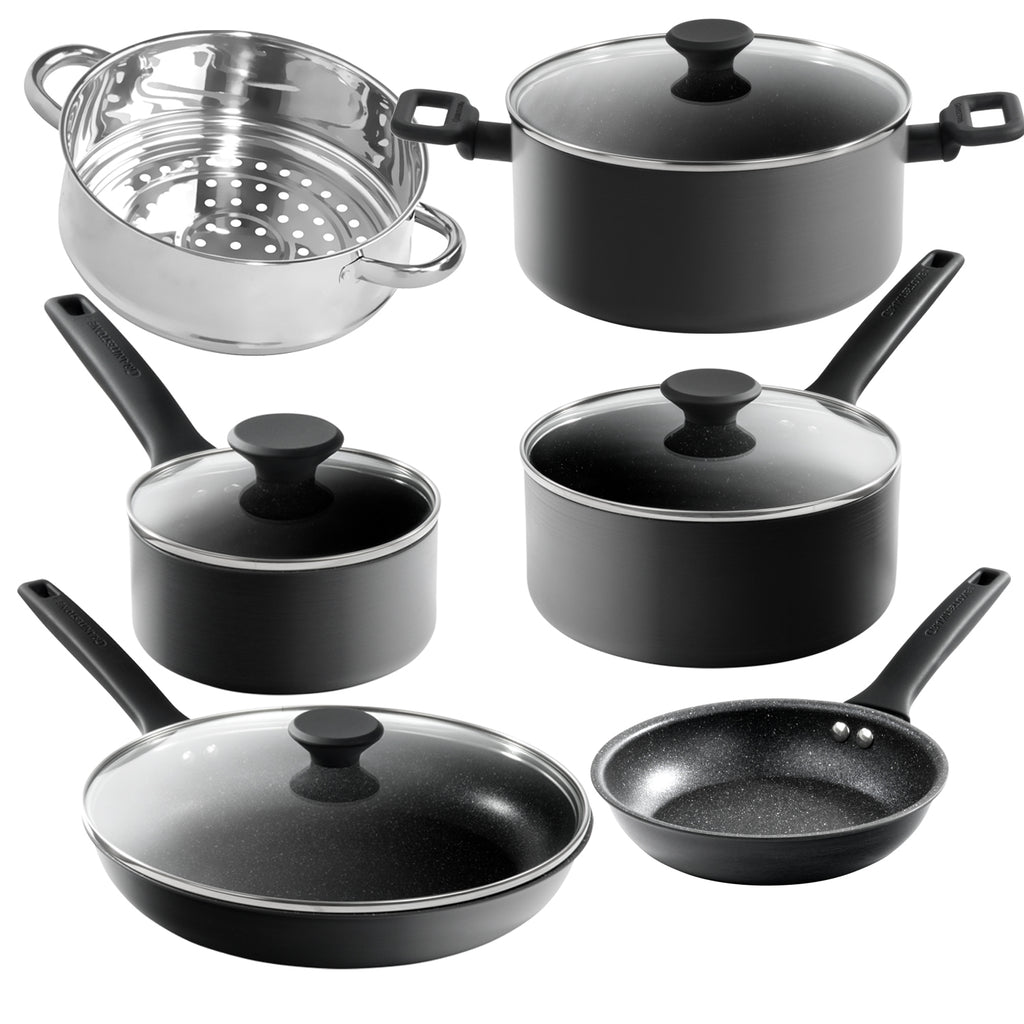 Granitestone Diamond Nonstick Hammered 10-Piece Cookware Set in Pewter