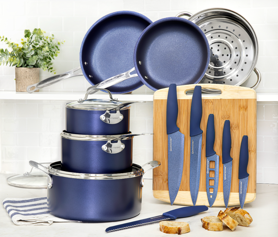 GraniteStone Diamond GraniteStone NutriBlade 6-Piece Stainless Steel Knife  Set in Blue - High-Grade Blades, Non-Stick Surface, Comfortable Rubberized  Handles in the Cutlery department at