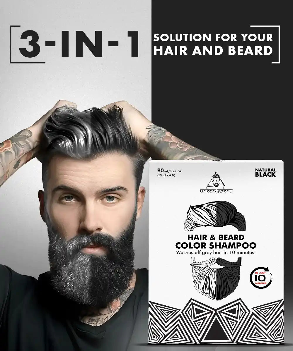 Permanent Beard Hair Dye Color Shampoo Men Natural India  Ubuy