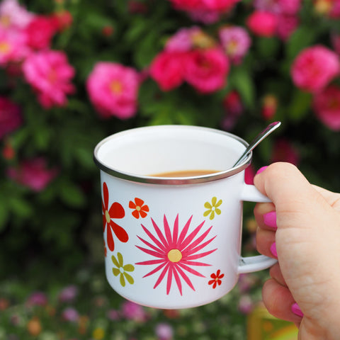 Tea-In-A-Flower-Print-Enamel-Mug
