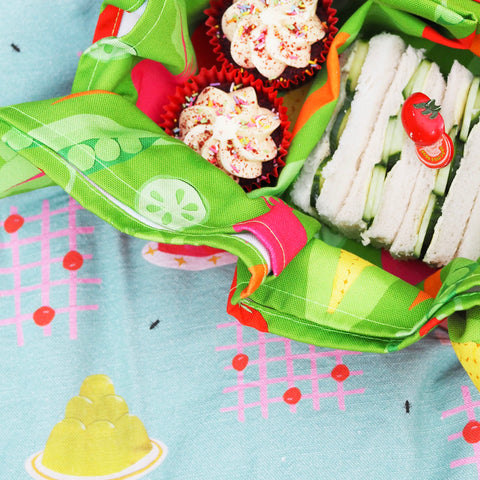 Cucumber-Sandwiches-And-Cupcakes-In-A-Green-Tea-Towel