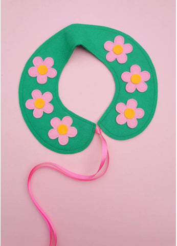 Handmade-Green-And-Pink-Flower-Collar