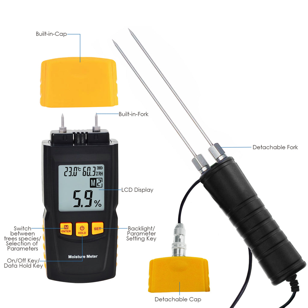 Mmtk 813 Digital Wood Moisture Meter 2 70 Humidity Rh Temperature Tester Timber Bamboo Paper Tekcoplus Ltd