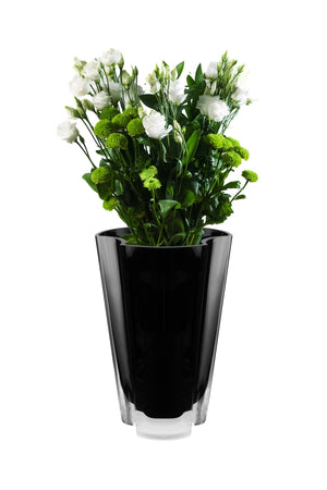 Black Glass Wavy Vase - Aura Home
