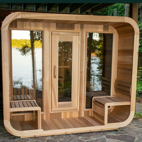 Clear Western Red Cedar Luna Sauna w/Porch – Maxwell Garden Centre