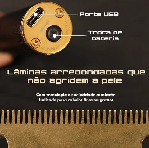 pente-maquina-de-barba-e-cabelo-recarregável-gold-compreinhome