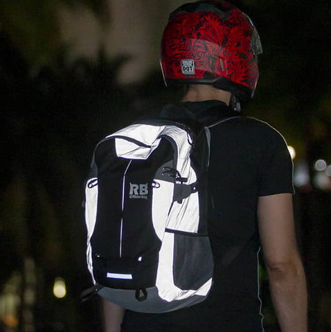 reflective backpack, bike safety, reflective, reflective bag, proviz, proviz backpack, rider bag