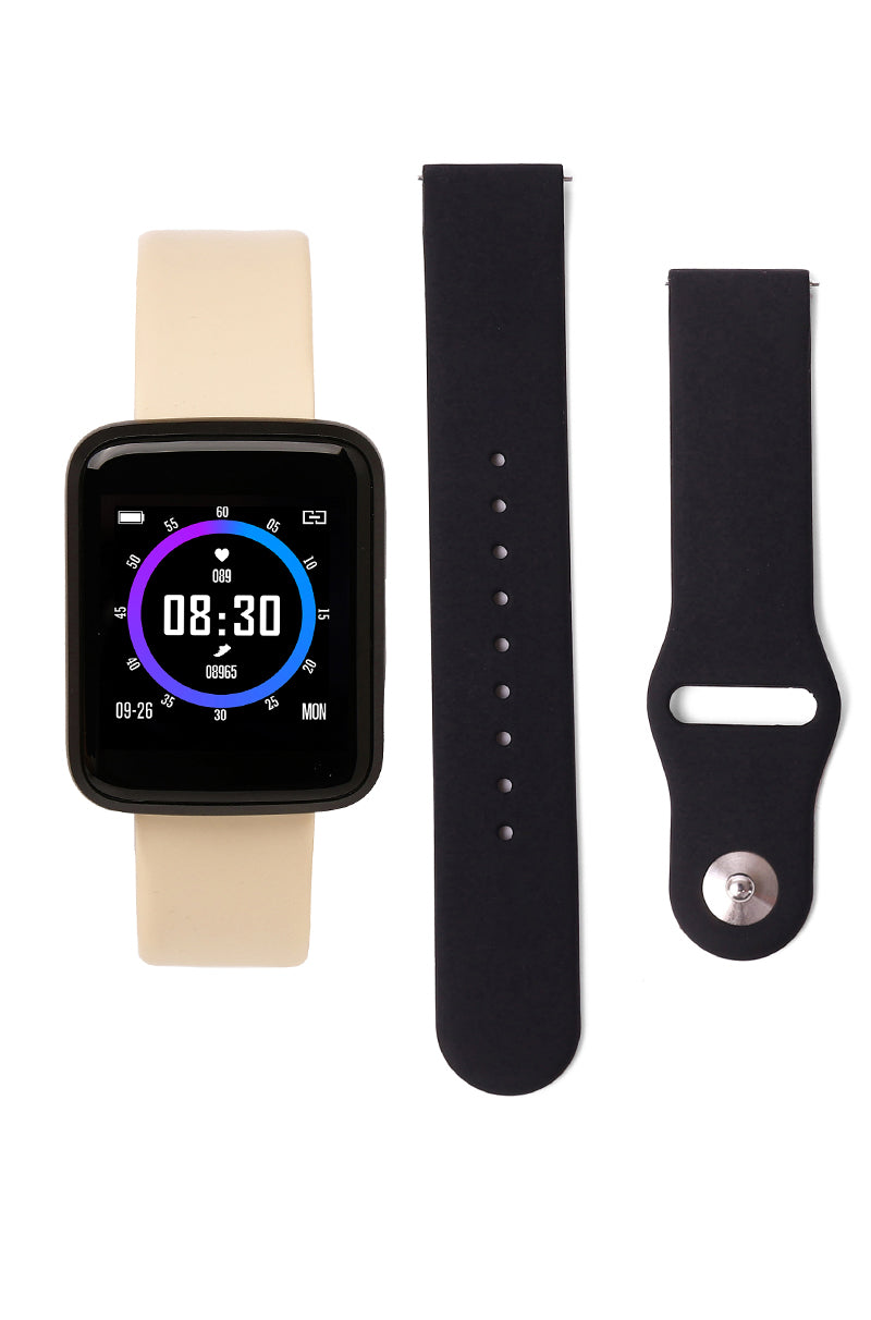 Timothy Smart Watch With 2 Straps V2.0 (Nude/Black)