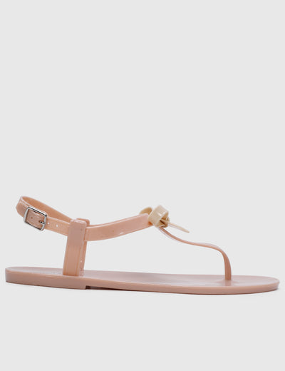 Lovey T-Strap Jelly Sandals (Nude)
