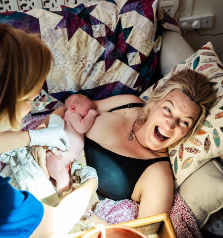 New mum with baby after natural birth - Tunbridge Wells hypnobirthing antenatal course