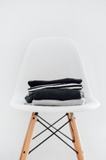 Chair with folded clothes