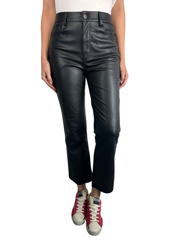  Pantalones de cuero para mujer, color negro, estilo vaquero,  pantalones deportivos de piel de cordero real 4532, Negro - : Ropa, Zapatos  y Joyería