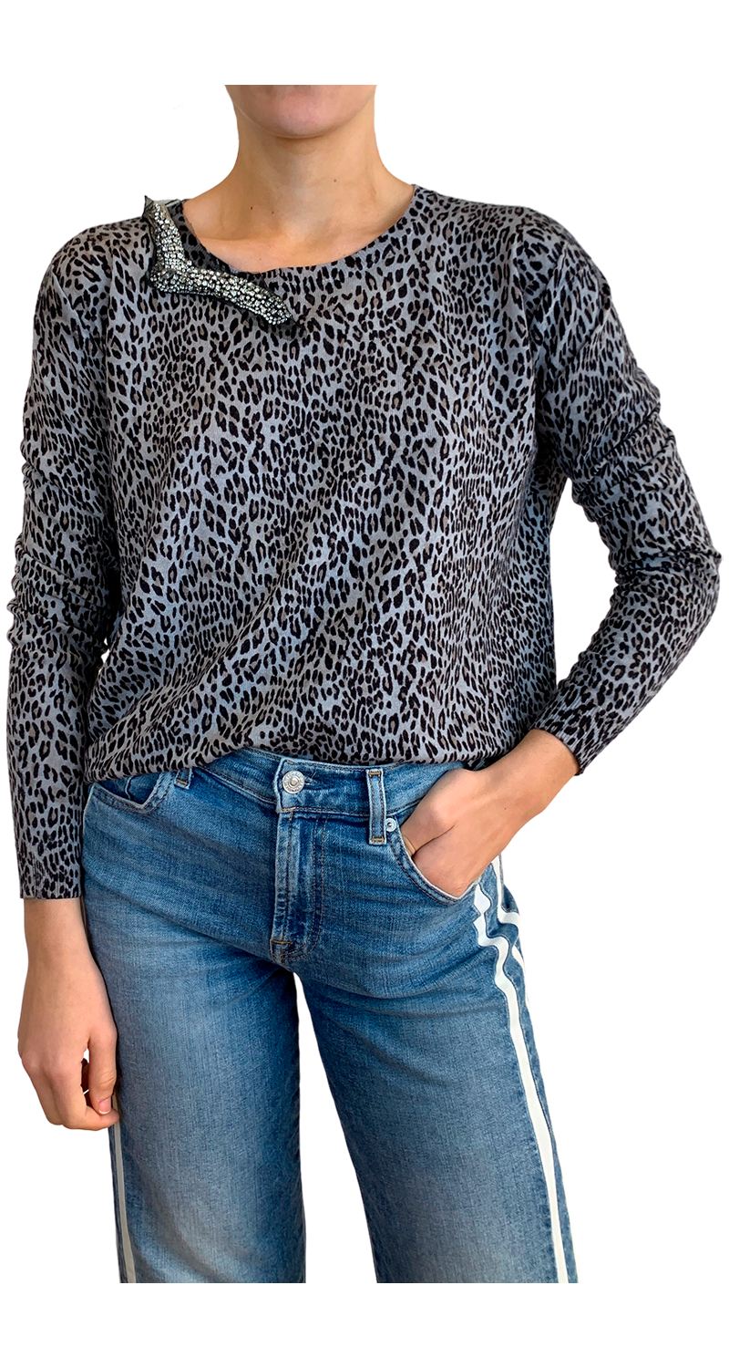 Sweater Leopardo Gris